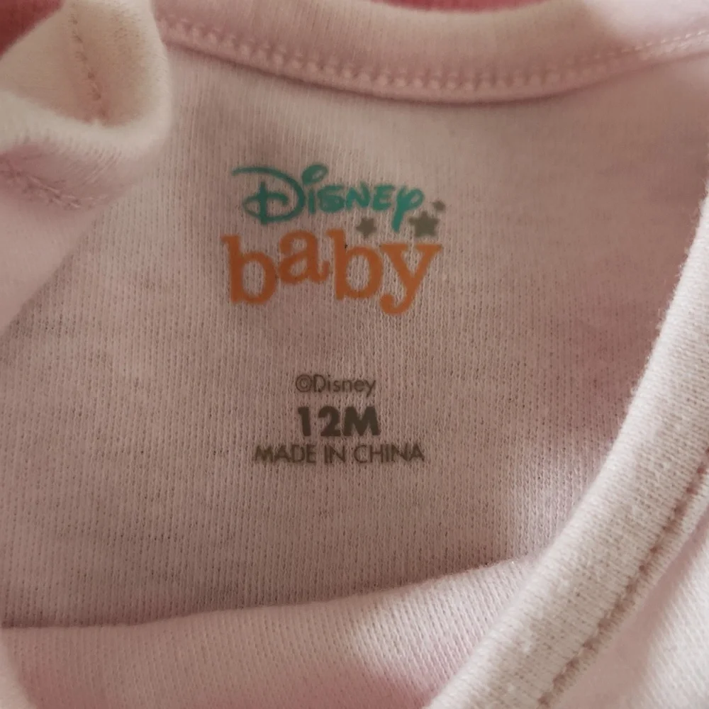 Disney baby set of t shirt and shortall pink black 12 months baby girl
